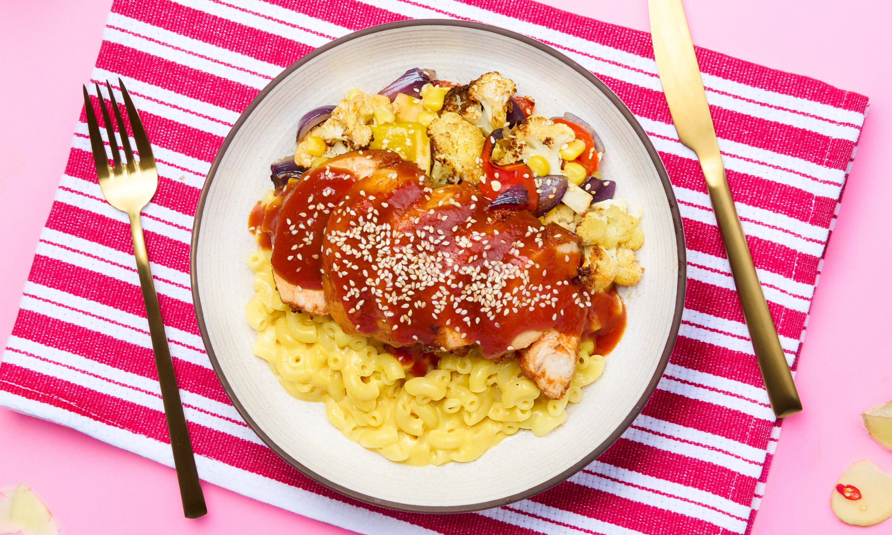 Korean Chicken Mac and Cheese