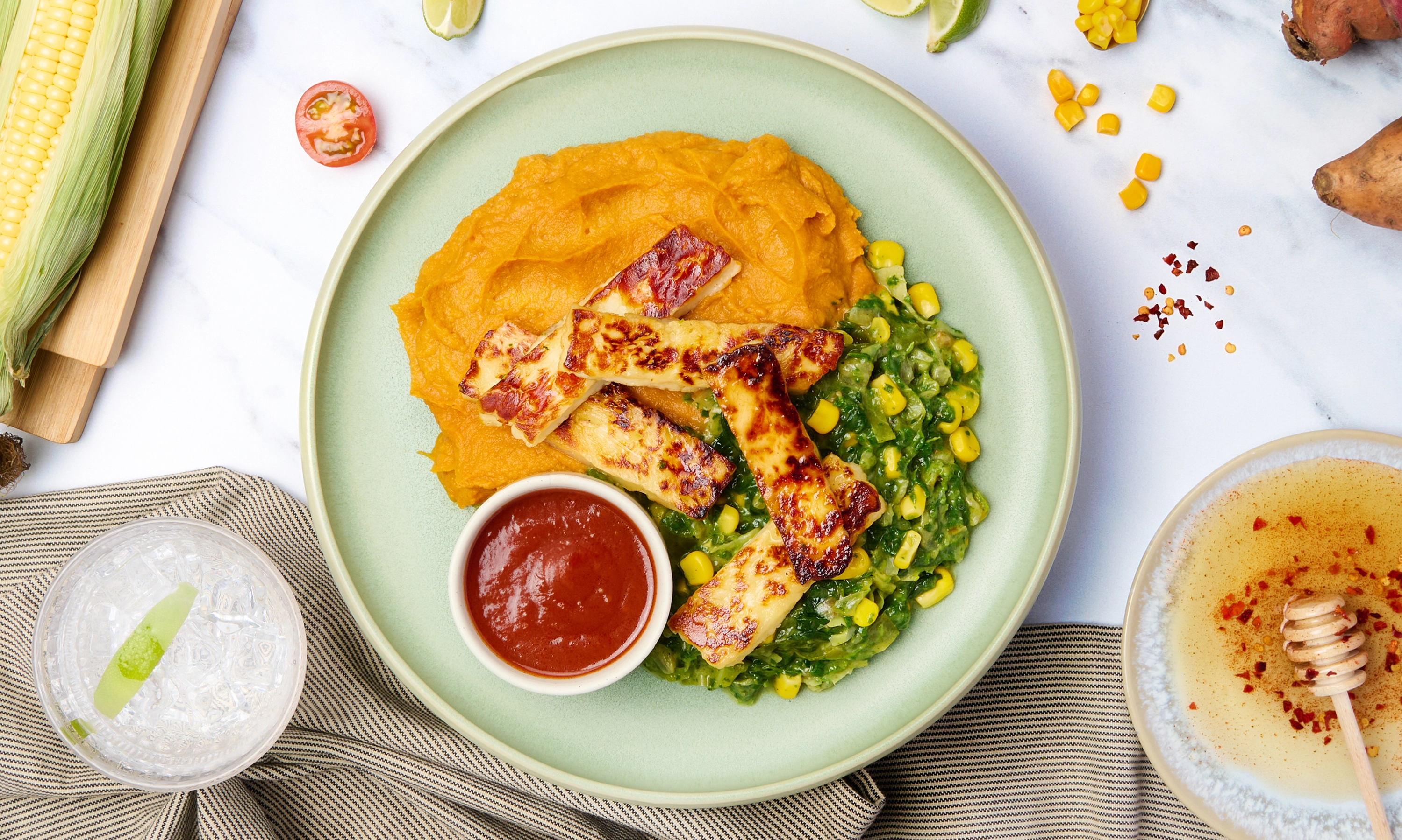 Smoky Hot Honey Halloumi