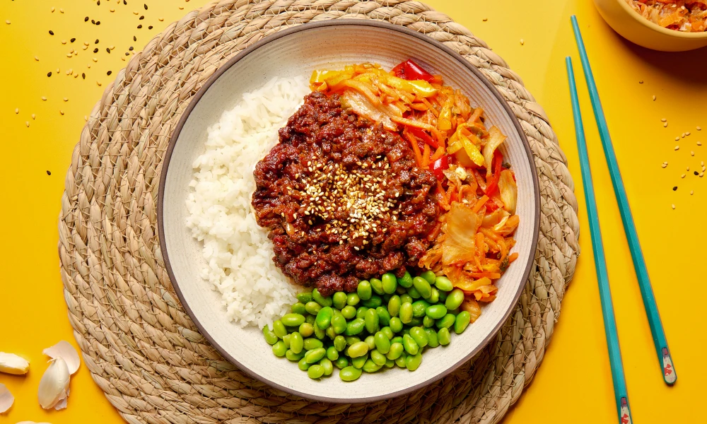 Sticky Beef Rice Bowl