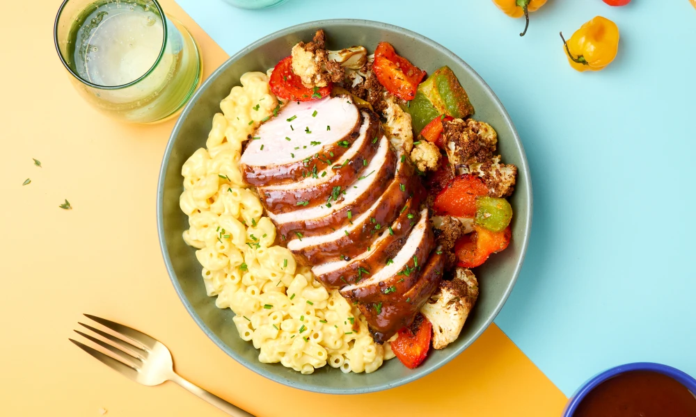 Jerk Chicken with Mac & Cheese
