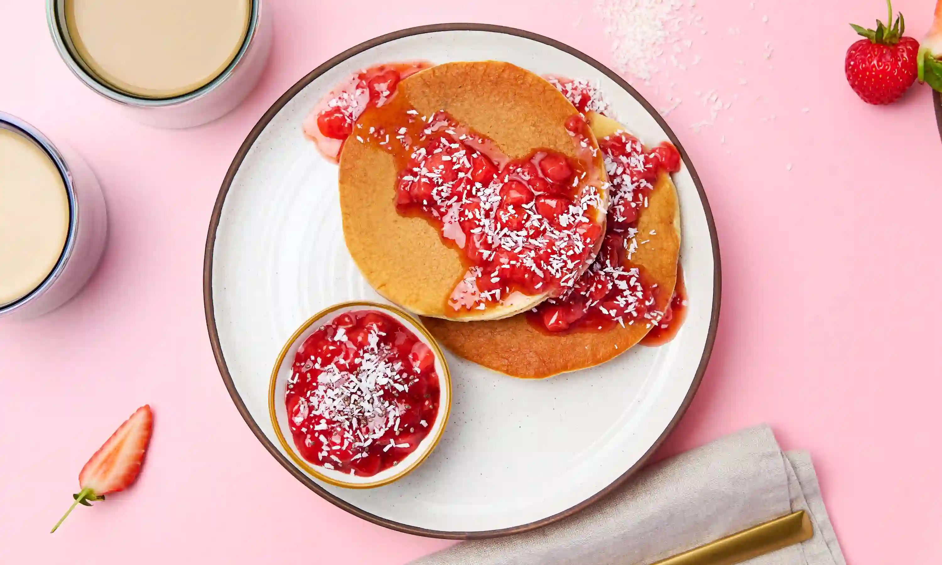 Protein Pancakes with Strawberry Compote