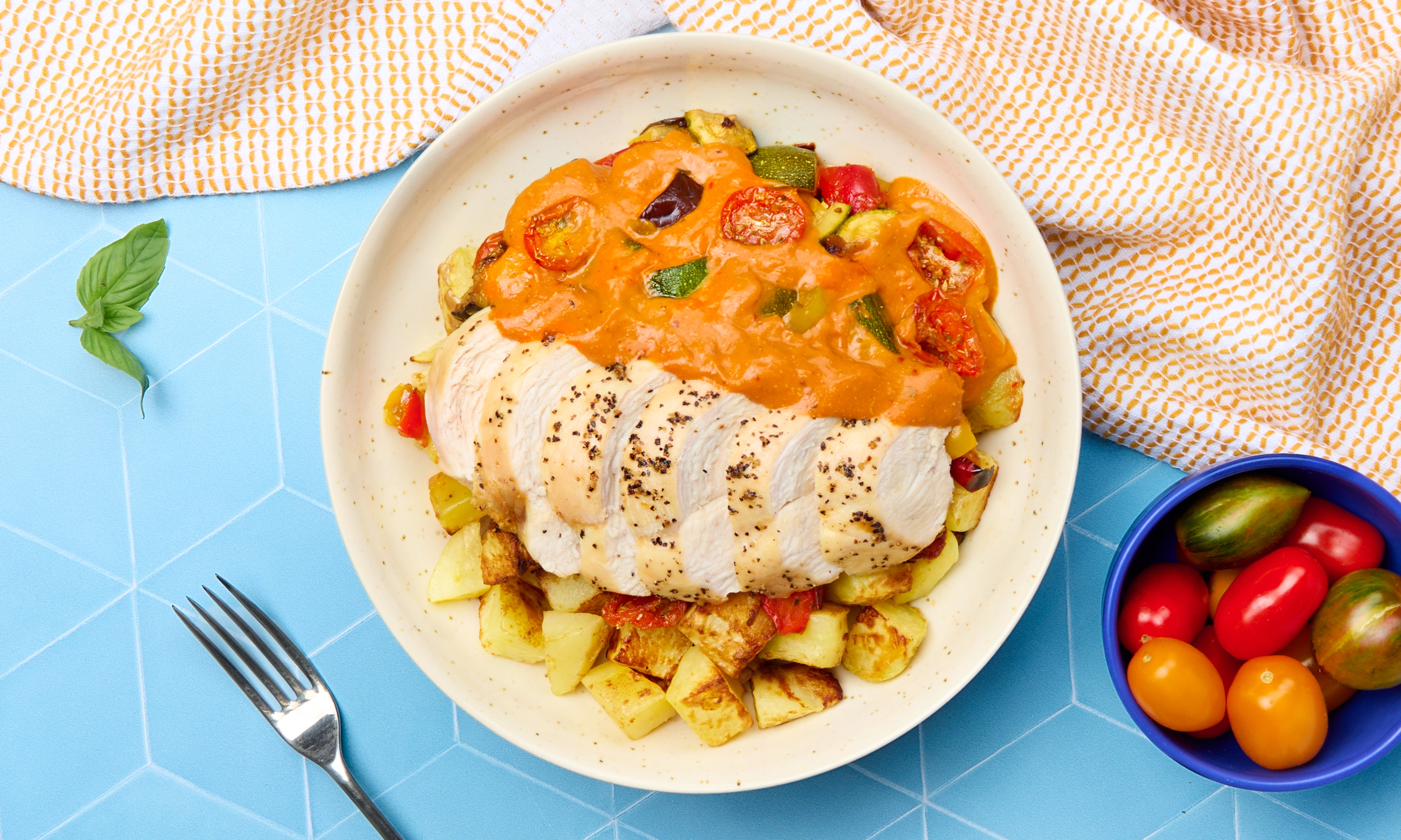 Roast Chicken with Creamy Nduja Mascarpone Sauce