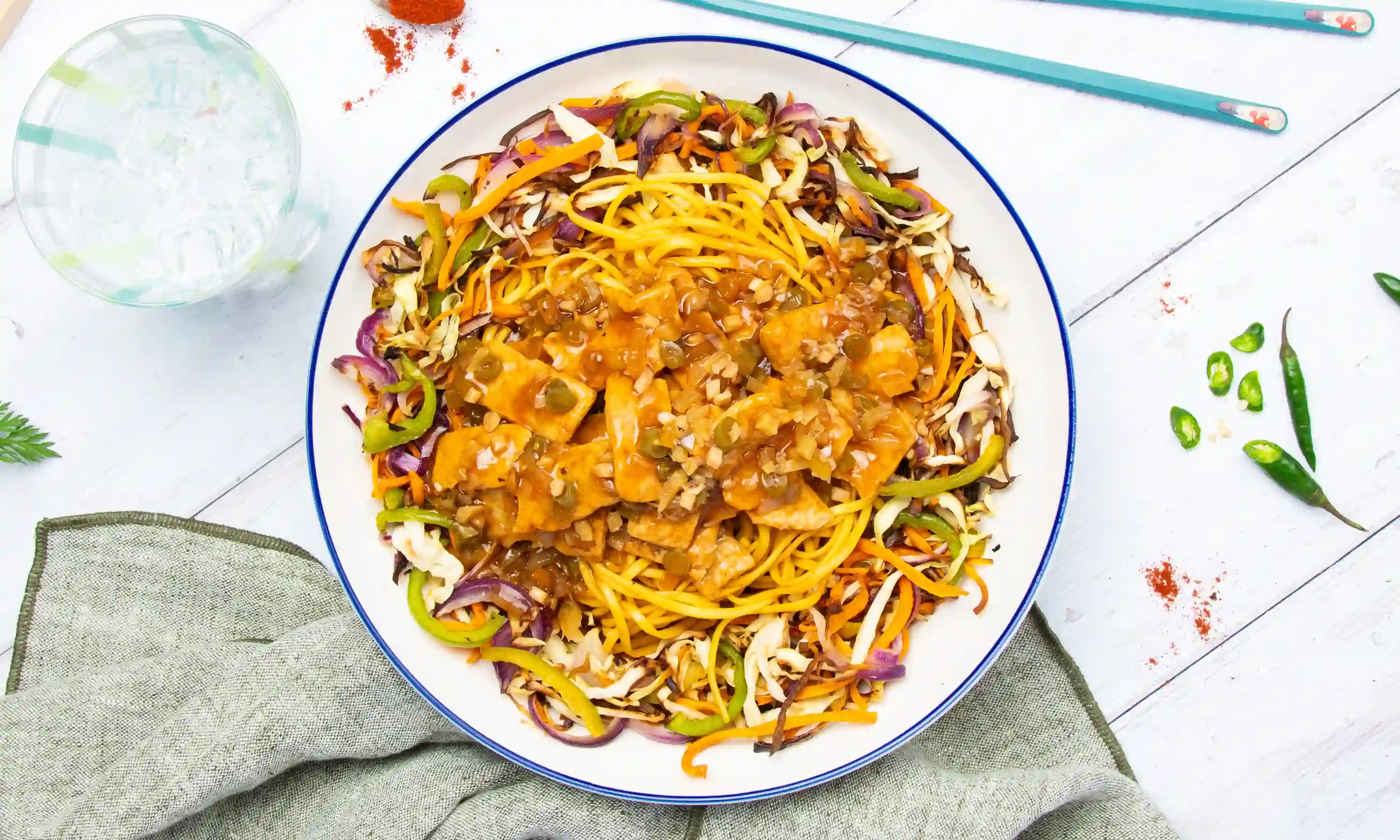 Veggie Chilli Hakka Noodles