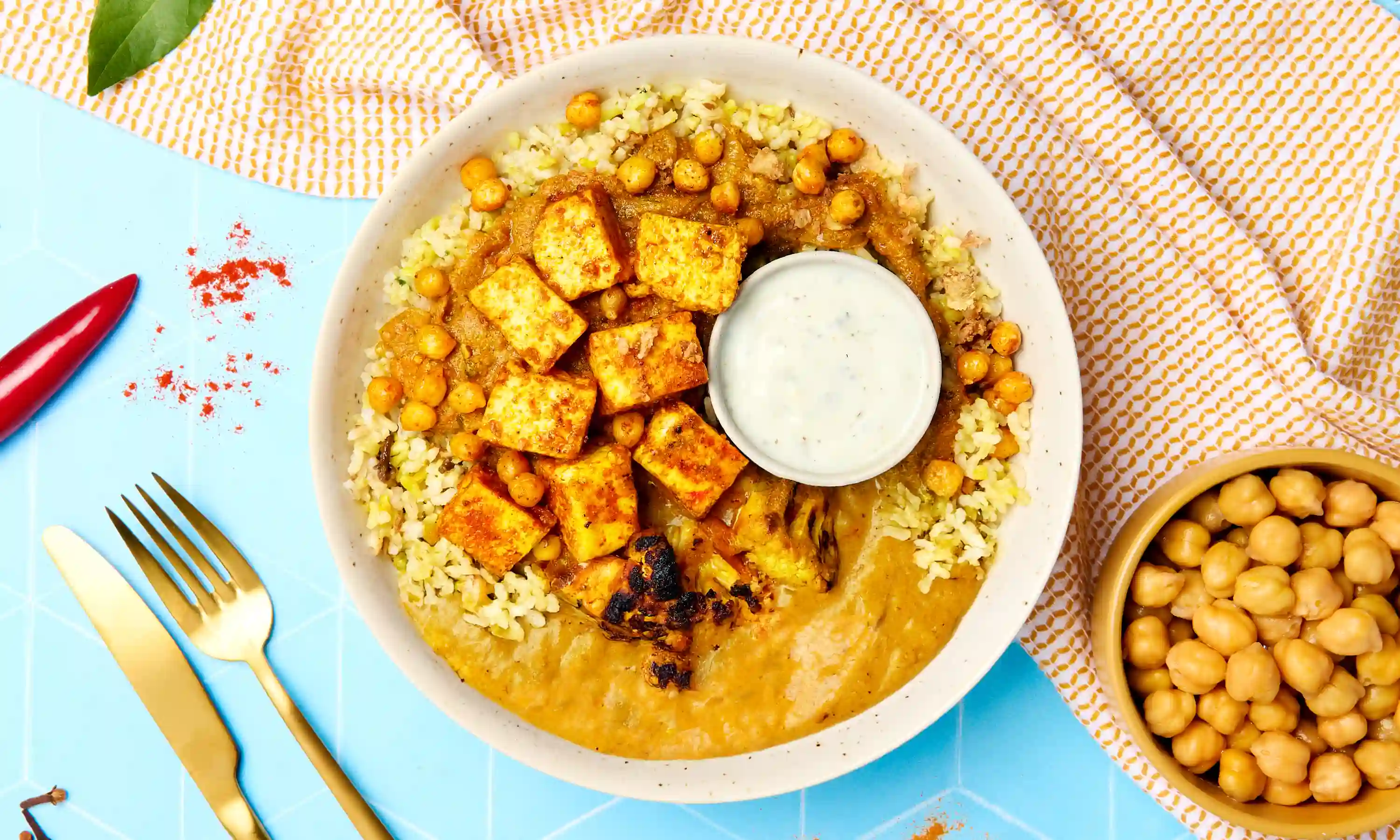 Paneer Chickpea Biryani