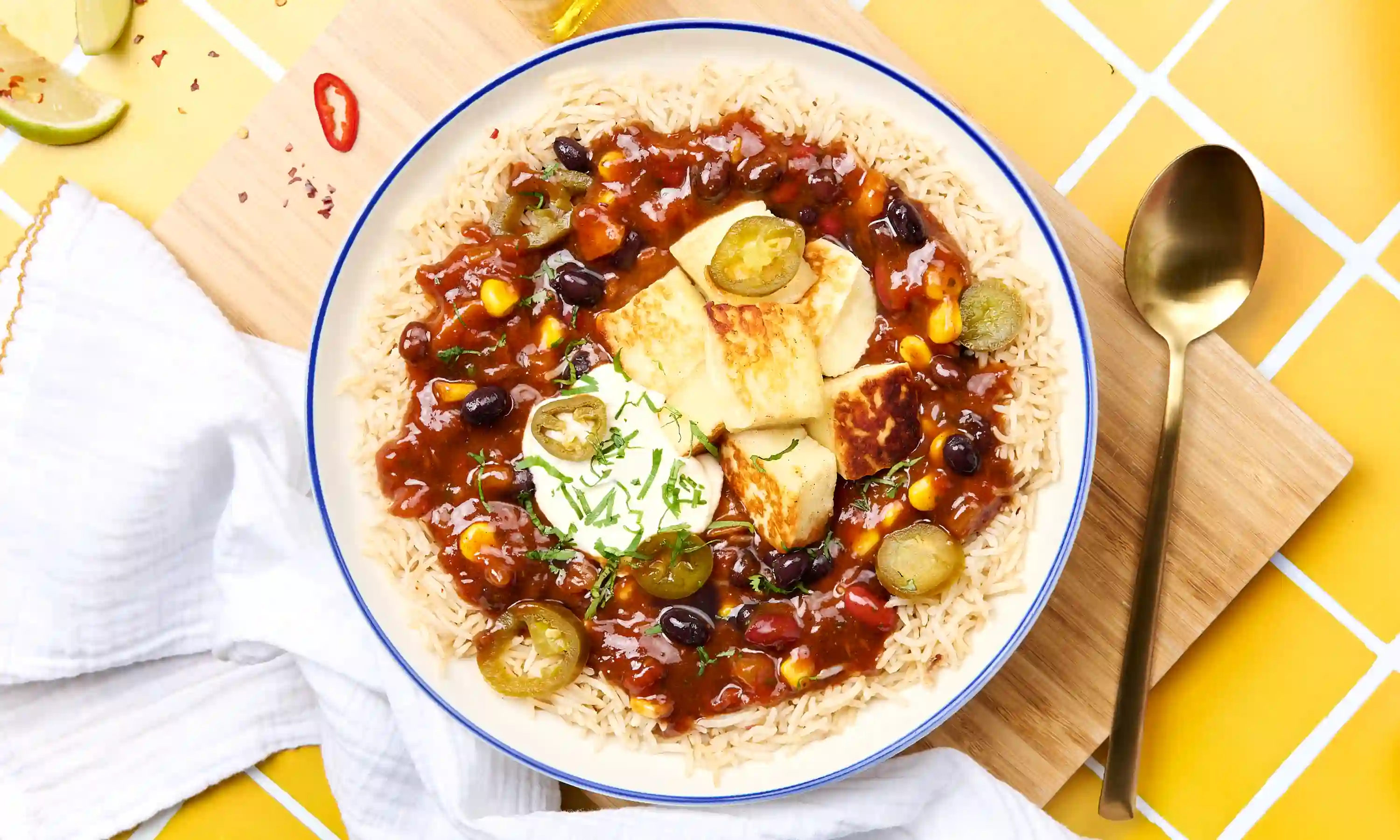 Black Bean & Halloumi Chilli