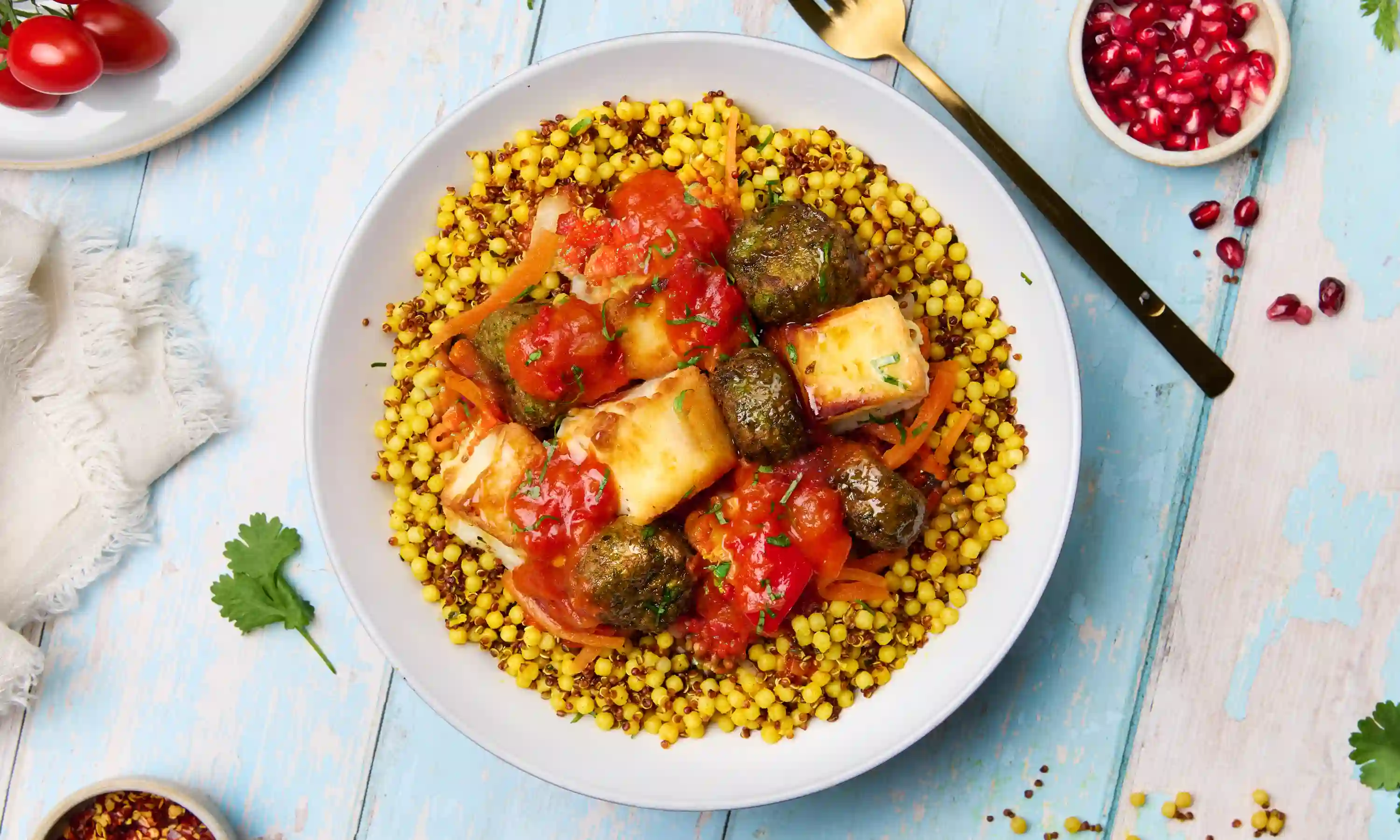 Harissa Falafel & Halloumi Mezze Bowl