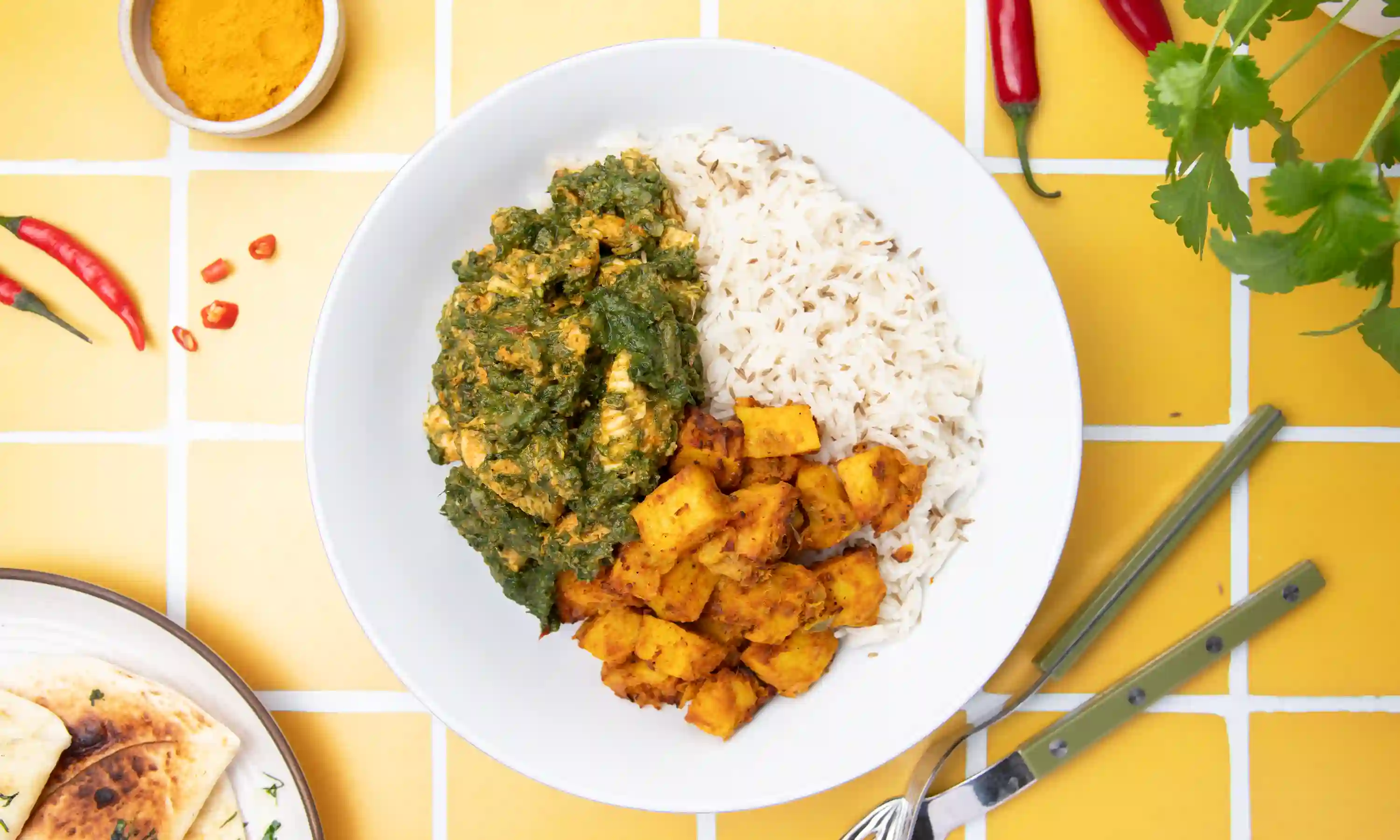 Chicken Saag with Bombay Potatoes