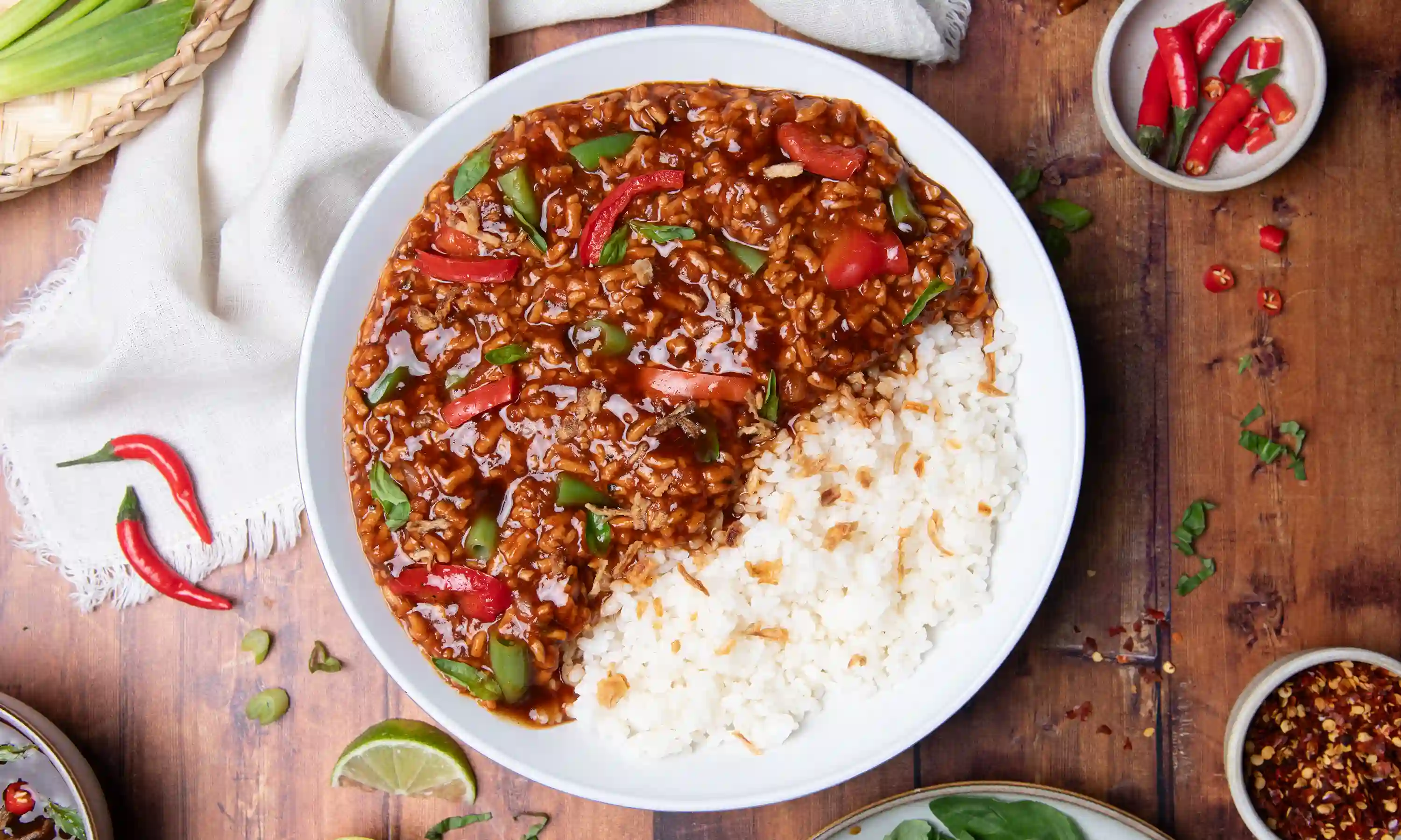 Vegetarian Thai Basil Rice Bowl