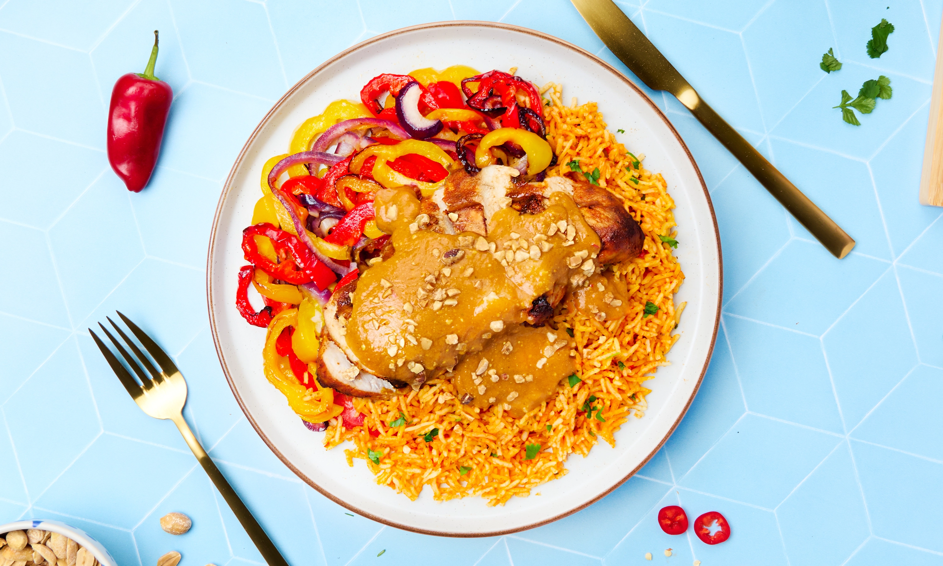 Roasted Red Pepper & Peanut Chicken