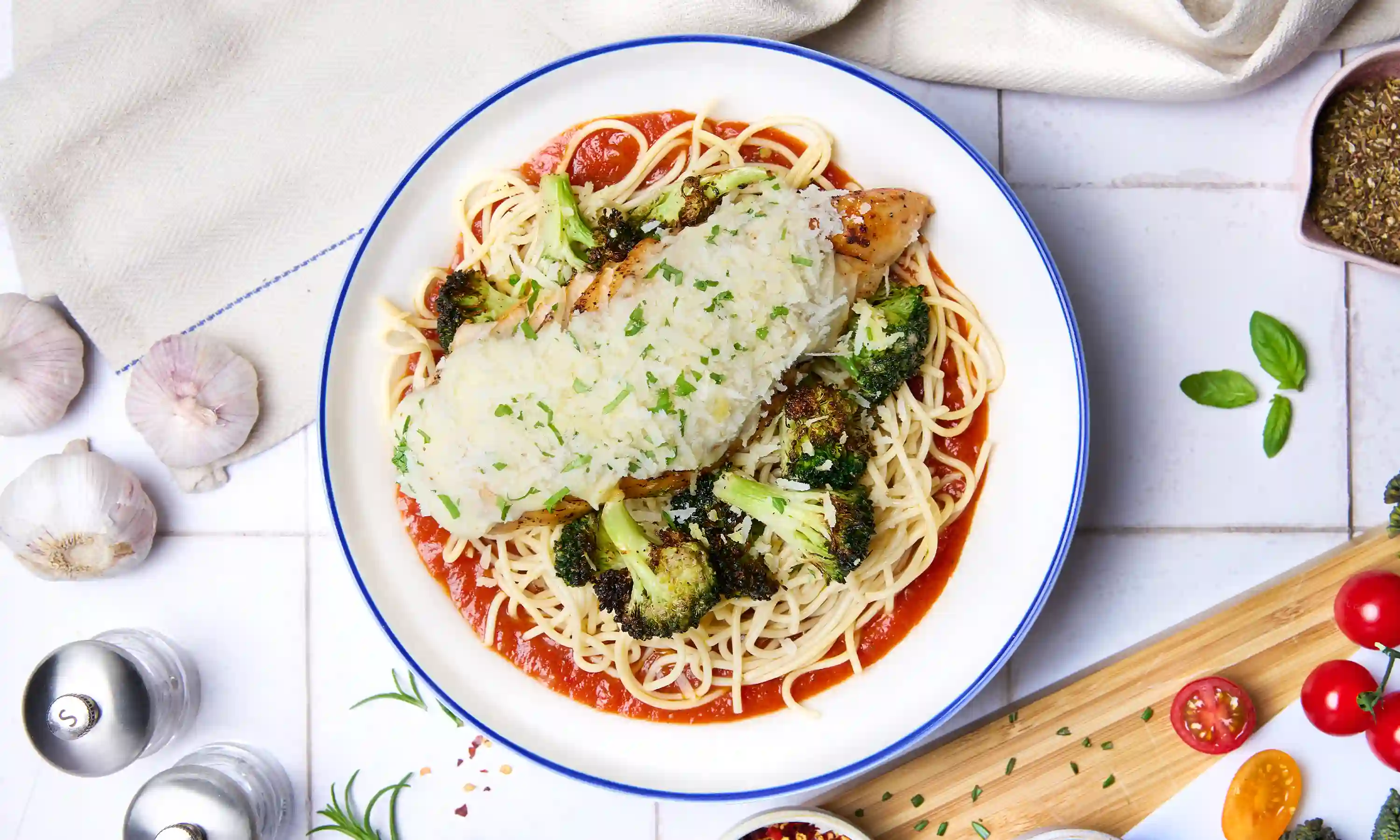 Chicken Parmigiana with Spaghetti