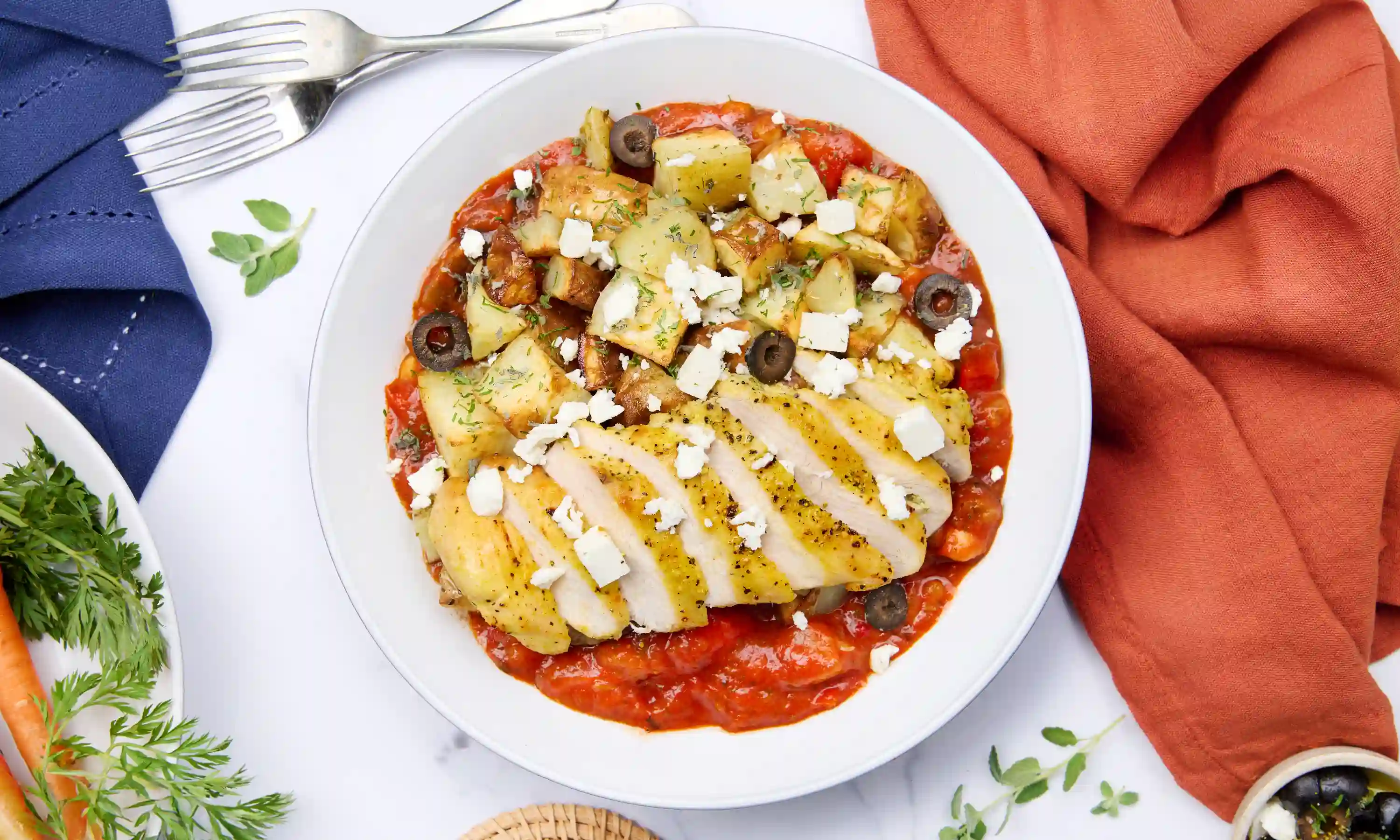 Greek Chicken with Oregano Roasted Potatoes