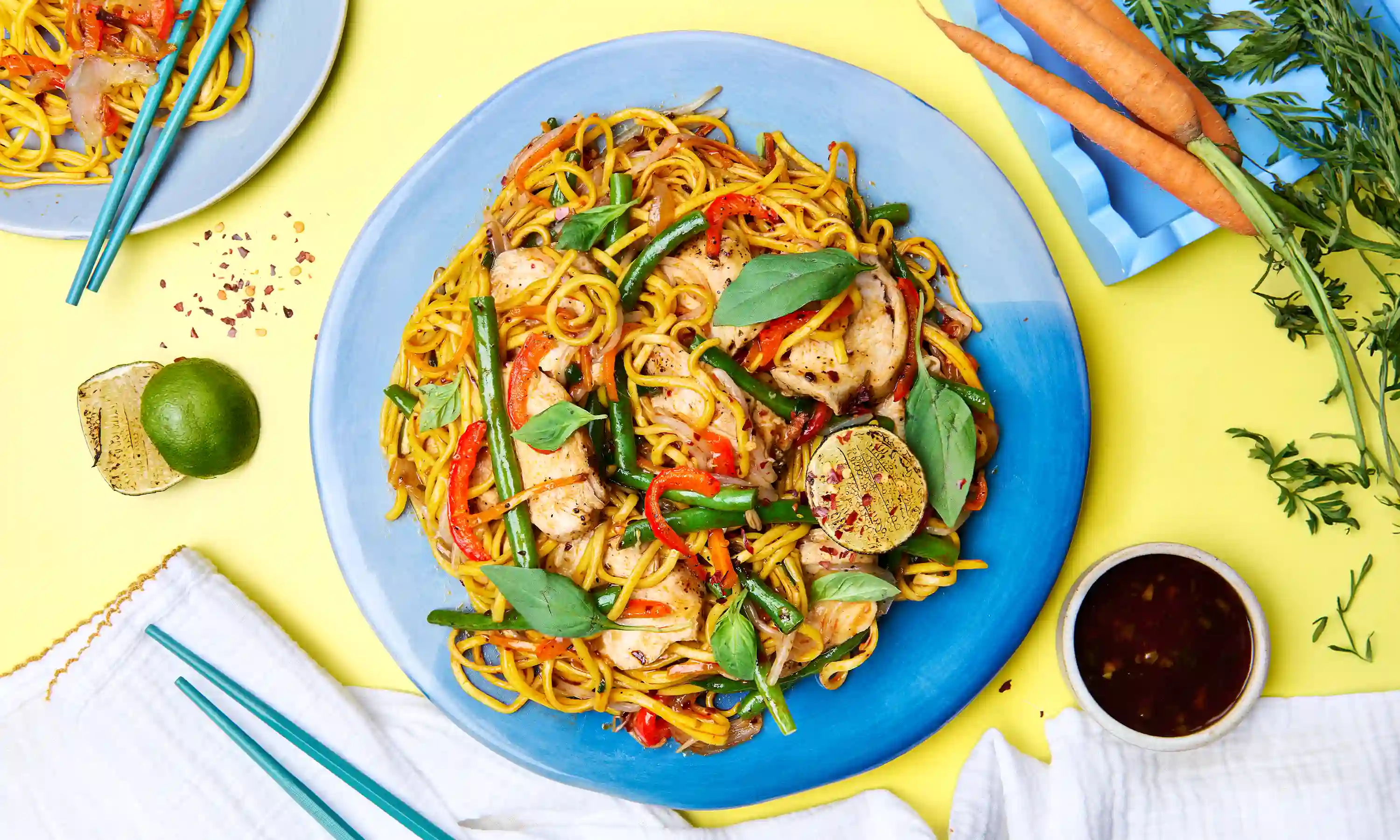 Thai Drunken Noodles With Chicken