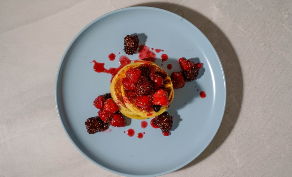 Protein Pancakes With Summer Fruit & Chia Seeds